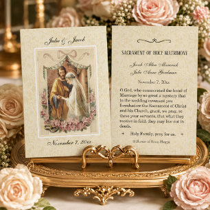 Traditional Catholic Wedding Favour Holy Card