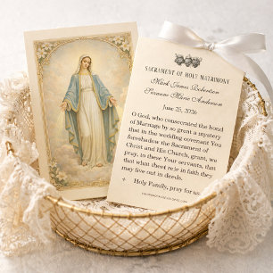 Traditional Catholic Wedding Favour Holy Card
