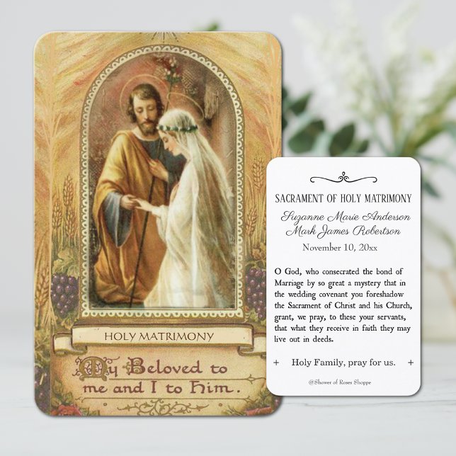 Traditional Catholic Wedding Favour Holy Card (Creator Uploaded)