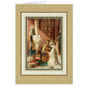 Traditional Catholic Wedding Gold Damask