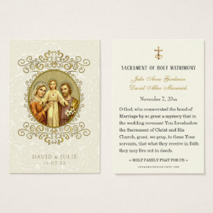 Traditional Catholic Wedding Holy Card