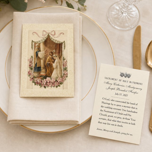 Traditional Catholic Wedding Holy Card  (Creator Uploaded)
