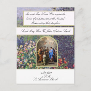 Traditional Catholic Wedding Invitation Mary Postcard