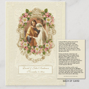 Traditional Catholic Wedding Prayer Holy Card