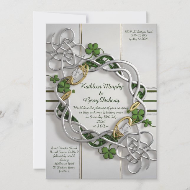 Traditional Celtic Irish Patterns & Motifs Invitation (Front)