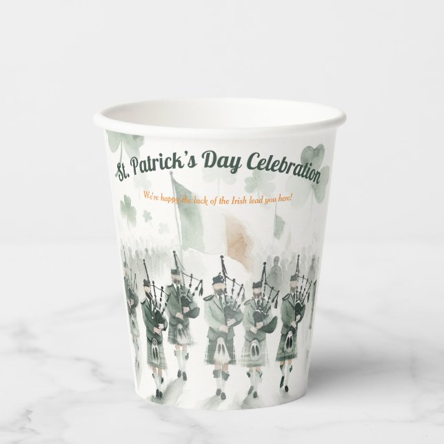 Traditional Celtic Irish St. Patrick’s Day Party Paper Cups (Front)