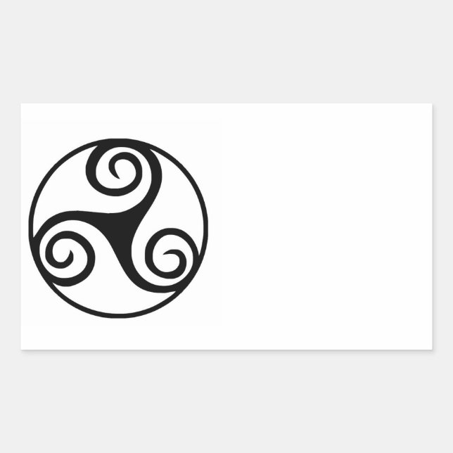 Traditional Celtic Triskele Design  Rectangular Sticker (Front)