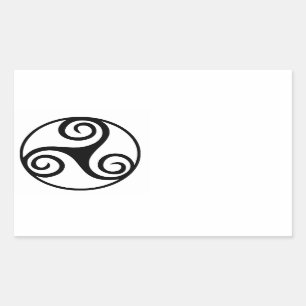 Traditional Celtic Triskele Design  Rectangular Sticker