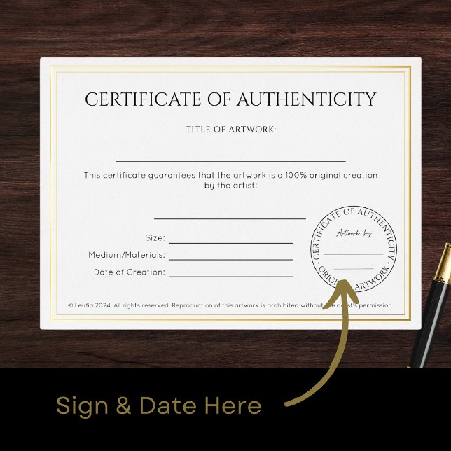 Traditional Certificate of Authenticity (Creator Uploaded)