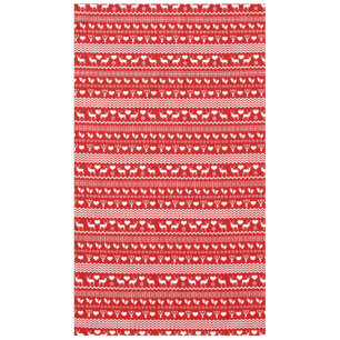 Traditional Chale Red and White Reindeer Snowflake Tablecloth