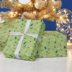 Traditional Chic Cute Greenery Christmas Wrapping Paper