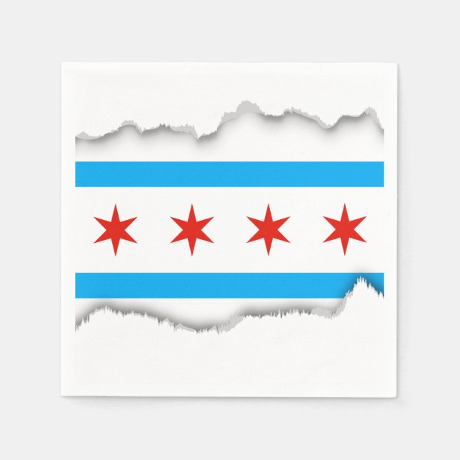 Traditional Chicago flag Napkin (Front)