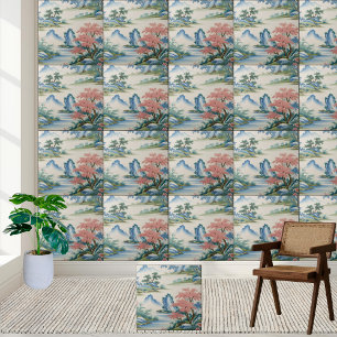 Traditional Chinese Art Chinoiserie Landscape Tile