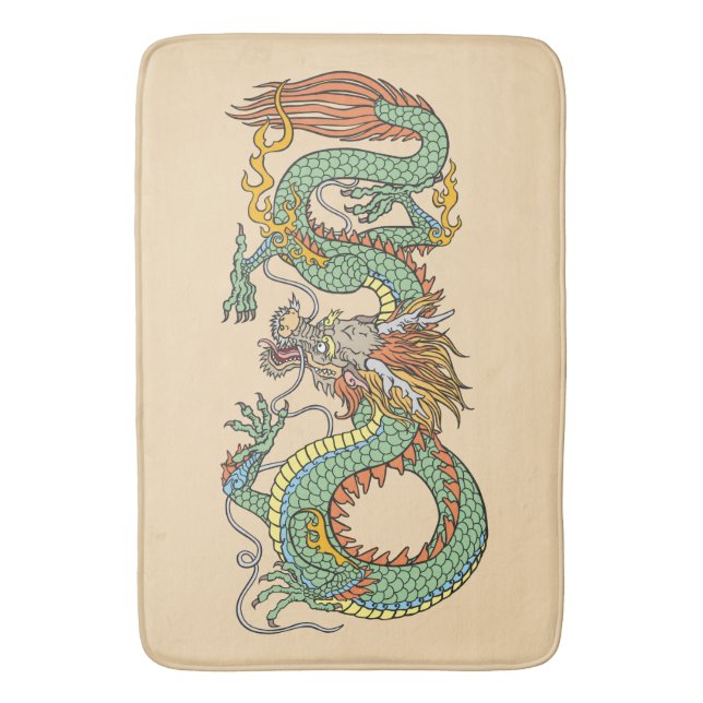 Traditional Chinese dragon Bath Mat (Front Vertical)