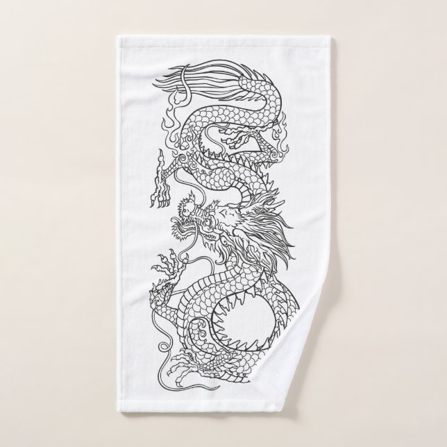 Traditional Chinese dragon Bath Towel Set (Hand Towel)