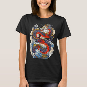 Traditional Chinese Dragon East Asia Dragon Ukiyoe T-Shirt