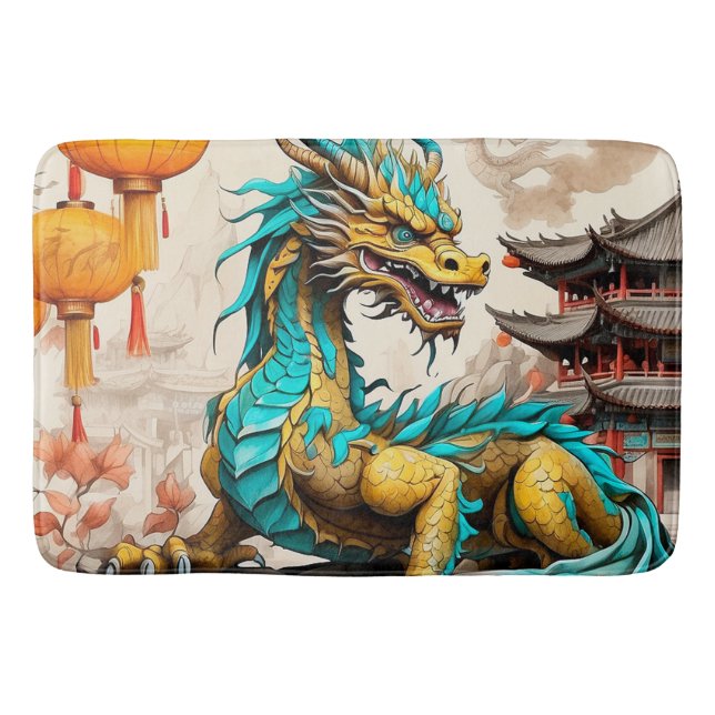 Traditional Chinese dragon for Chinese New Year Bath Mat (Front)