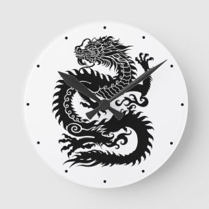 Traditional Chinese dragon Round Clock