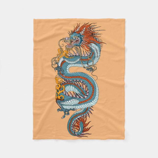 Traditional Chinese dragon Throw Blanket (Front)
