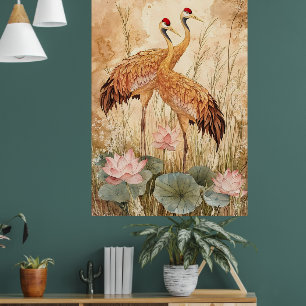 Traditional Chinese "flowers and birds" style pain Poster
