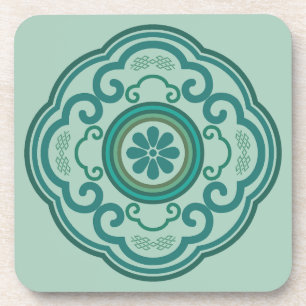 traditional Chinese green Ruyi cloud Coaster