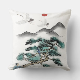Traditional Chinese Landscape Ink Painting Cushion