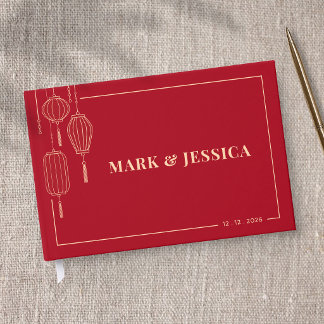Traditional Chinese Lantern Wedding (RED) Guest Book