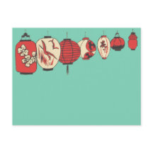 Traditional Chinese Paper Lanterns Postcard