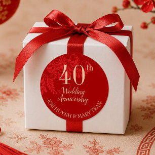 Traditional Chinese Wedding Anniversary Classic Round Sticker