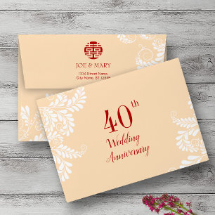 Traditional Chinese Wedding Anniversary Invitation Envelope