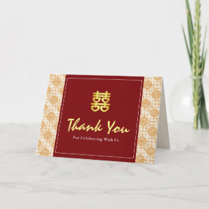 Traditional Chinese wedding auspicious peranakan Thank You Card