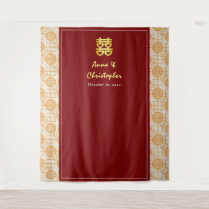 Traditional Chinese wedding peranakan backdrop Tapestry