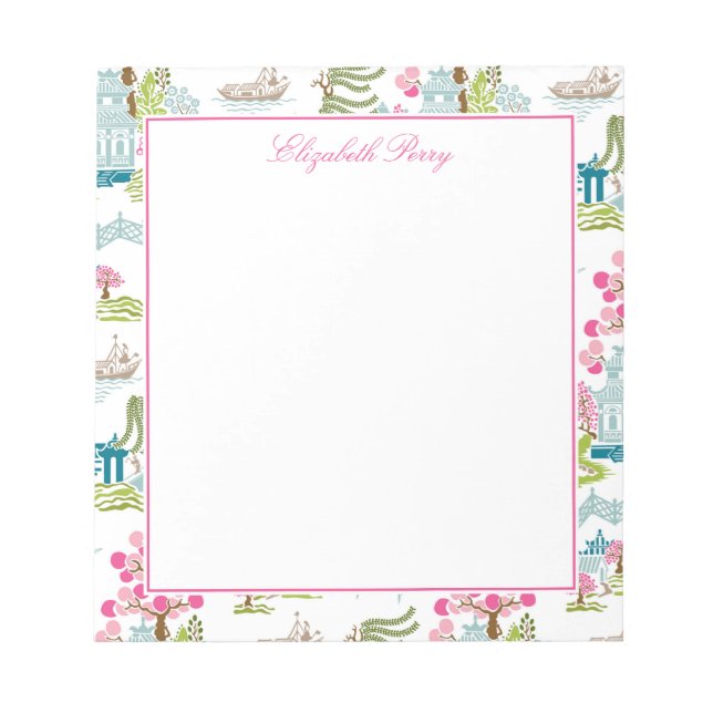 Traditional Chinoiserie in Spring Colours Notepad (Front)