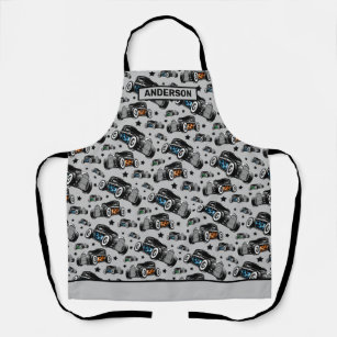 Traditional Chopped Hot Rod Coupe Racing Flames Apron