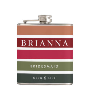 Traditional Christmas Bridesmaid Hip Flask