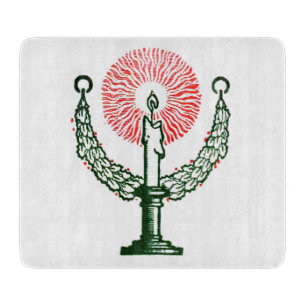Traditional Christmas Candle Cutting Board