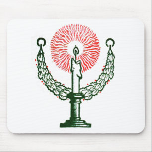 Traditional Christmas Candle Mouse Pad