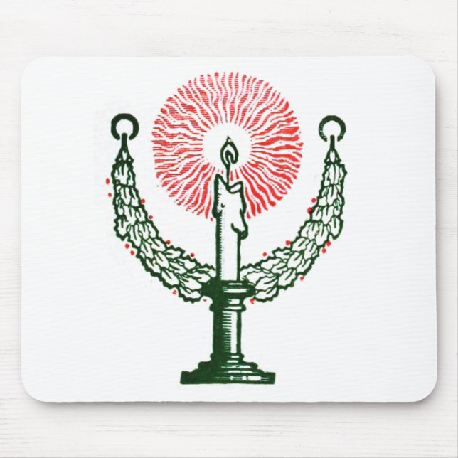 Traditional Christmas Candle Mouse Pad (Front)