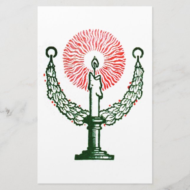 Traditional Christmas Candle Stationery (Front)