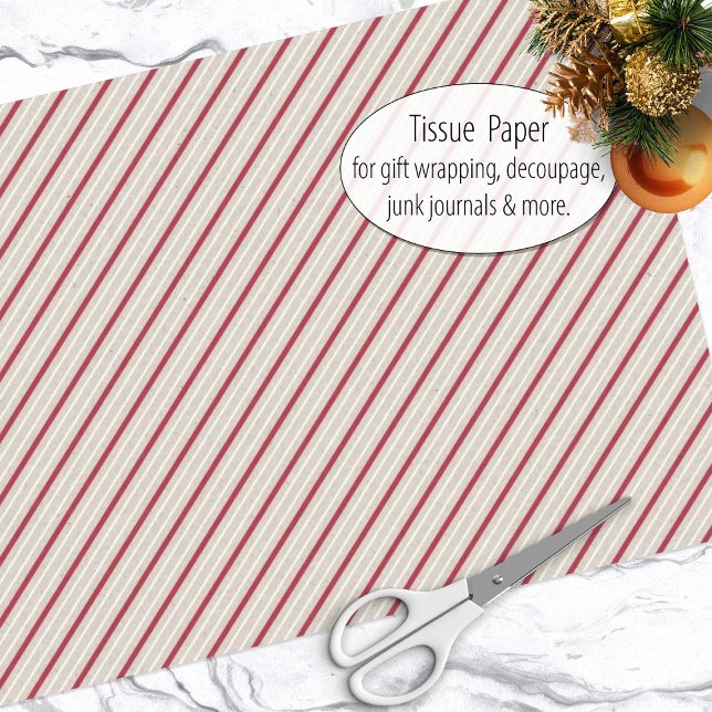 Traditional Christmas Colours Striped Pattern Tissue Paper (Creator Uploaded)