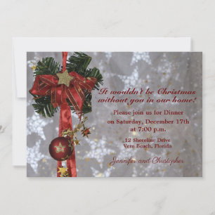 Traditional Christmas Display Dinner Invitation