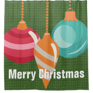 Traditional Christmas Ornaments Shower Curtain