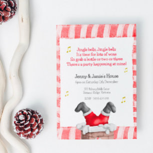 Traditional Christmas Party Invitation Postcard