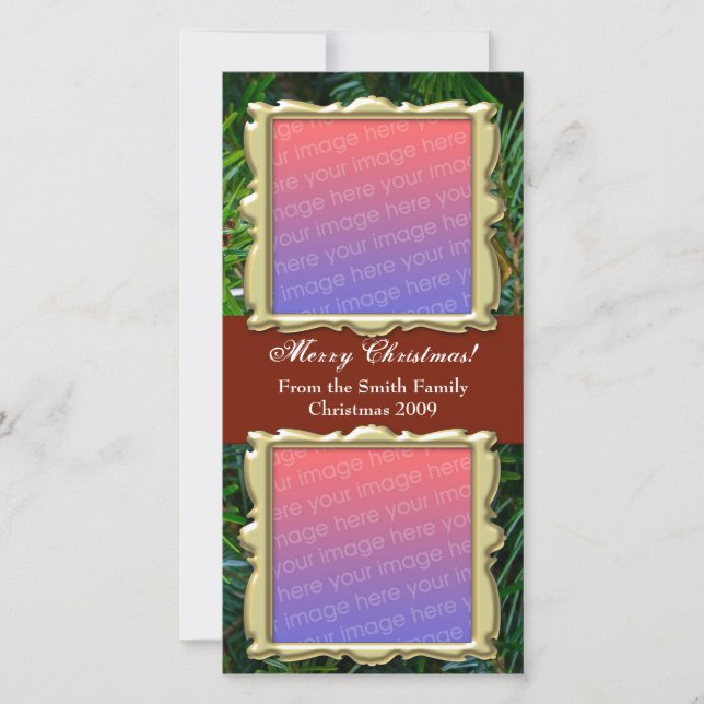 Traditional Christmas PhotoCards- 2 Photos Holiday Card (Front)