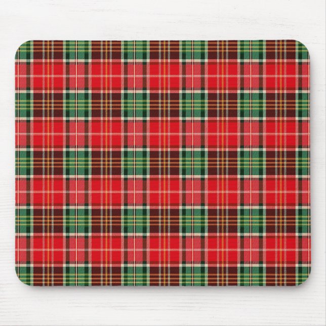 Traditional Christmas Plaid Mouse Pad (Front)