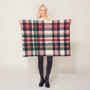 Traditional Christmas Plaid Nostalgic Tartan Gift Fleece Blanket