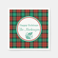 Traditional Christmas Plaid Pattern Personalised