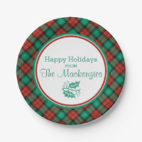 Traditional Christmas Plaid Pattern Personalised