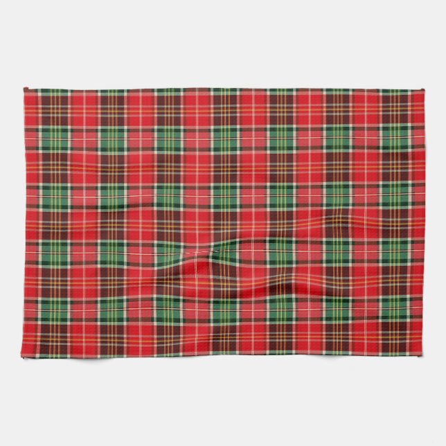 Traditional Christmas Plaid Tea Towel (Horizontal)
