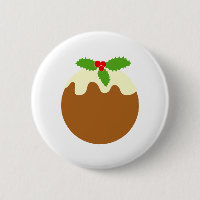 Traditional Christmas Pudding. On White.